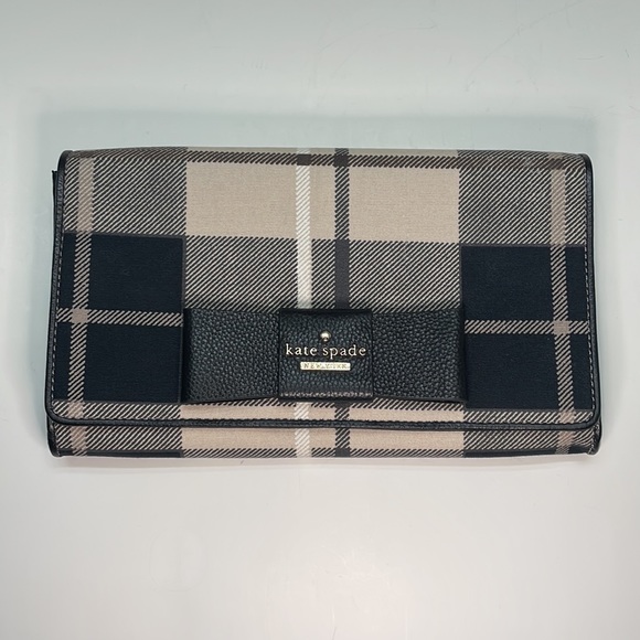 NWT Kate Spade Julia Street Plaid Tally Clutch - Picture 4 of 10